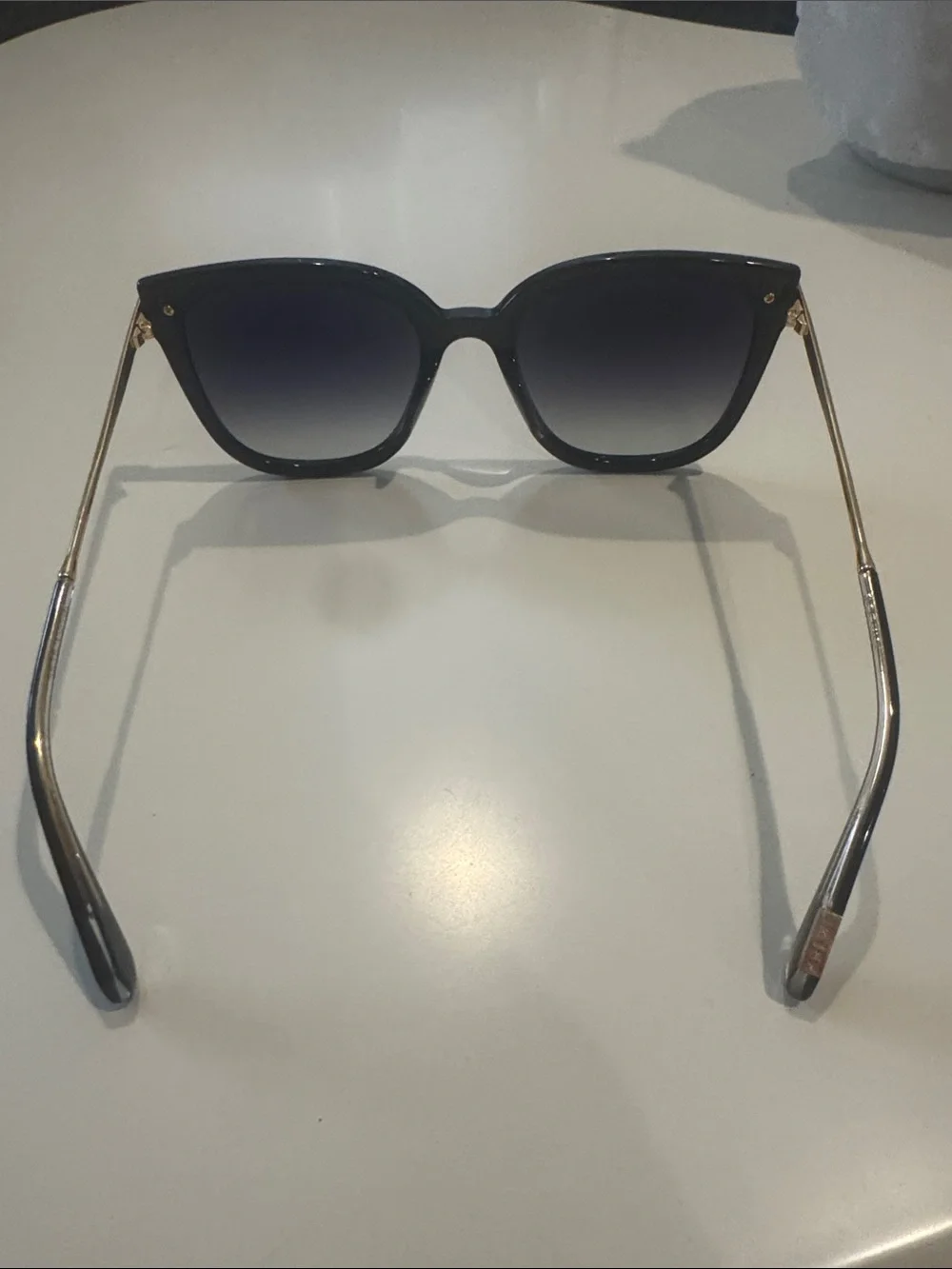 KREWE Dede Nylon Oversized Black Frame Sunglasses with Gradient Smoke Lenses